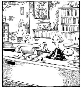 Speed Bump: Librarian or Search Engine? (c) Dave Coverly, 2001